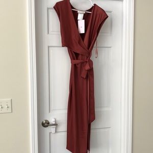 BHLDN cinnamon wrap dress NWT